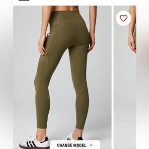 Fabletics pureluxe utility green cross over leggings small